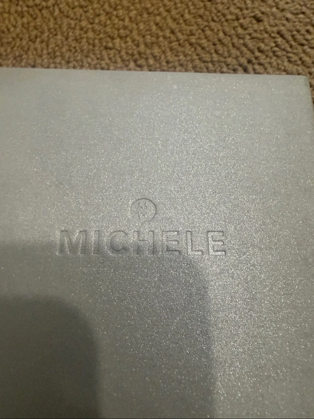 Michele Gold and White Chronograph Bracelet Watch with diamonds